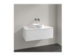 Villeroy und Boch Antao Waschtisch-Unterschrank K31050MT 100x36x50cm, Hahnloch, Waschbeckenplattenfarbe Lack, white matt lacquer