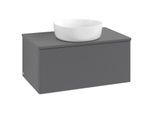 Villeroy und Boch Antao Waschtisch-Unterschrank K30150GK 80x36x50cm, Hahnloch, Waschbeckenplattenfarbe Lack, anthracite matt lacquer