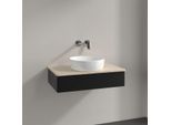 Villeroy und Boch Antao Waschtisch-Unterschrank K08113PD 80x19x50cm, Waschbeckenplattenfarbe botticino, black matt lacquer
