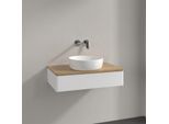 Villeroy und Boch Antao Waschtisch-Unterschrank K08011MT 80x19x50cm, Waschbeckenplattenfarbe honey oak, white matt lacquer