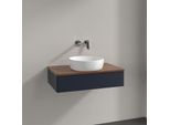 Villeroy und Boch Antao Waschtisch-Unterschrank K08012HG 80x19x50cm, Waschbeckenplattenfarbe warm walnut, midnight blue matt lacquer