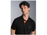 Poloshirt TRIGEMA "TRIGEMA Deutschland Poloshirt", Herren, Gr. XXL, schwarz, Piqué, 100% Baumwolle, Basic, ohne Ausschnitt, Shirts