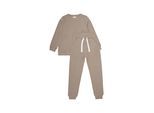 Langarmshirt & Hose MINYMO "Hausanzug MISweat", Mädchen, Gr. 104, braun (fossil), Obermaterial: 60% Baumwolle CO. 40% Polyester PES., KOB Set-Artikel