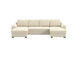 Mid.you , Beige , Textil , seitenverkehrt montierbar, U-Form , 327x154 cm , Bettfunktion erhältlich , Wohnzimmer, Sofas & Couches, Wohnlandschaften, Wohnlandschaften U-Form