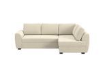 Mid.you , Beige , Textil , seitenverkehrt montierbar, L-Form , 253x154 cm , Bettfunktion erhältlich , Wohnzimmer, Sofas & Couches, Wohnlandschaften, Ecksofas