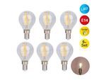 NÄVE LED-Leuchtmittel "Daffy", Energieeffizienz: E (A-G), klar, L:7,8cm Ø:4,5cm, Leuchtmittel, 6er Set, LED in warmweiß, E14, dimmbar, Farbe klar, D: 4,5cm, H: 8cm
