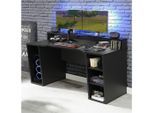 Mid.you Gaming-Tisch , Schwarz , Metall, Kunststoff, Holzwerkstoff , rechteckig , 72x91x160 cm , Büromöbel, Schreibtische, Computertische