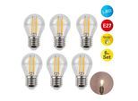 NÄVE LED-Leuchtmittel "Daffy", Energieeffizienz: E (A-G), transparent (klar), L:8cm Ø:4,5cm, Leuchtmittel, 6er Set, LED in warmweiß, E27, dimmbar, Farbe klar, D: 4,5cm, H: 8cm