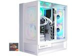 COUGAR Gaming-PC "OmnyX WT 8126 AMD Ryzen 7 9850X3D 32GB DDR5 2TB SSD RTX 5090", weiß, Microsoft Windows 11 Home (64 Bit), 32 GB RAM 2.000 GB SSD, Desktop-PCs, Windows 11, DDR5 RAM, Wasserkühlung