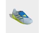 Fußballschuh ADIDAS PERFORMANCE "PREDATOR LEAGUE FÜR KIDS MIT UMSCHLAGBARER ZUNGE FÜR FESTE BÖDEN", Mädchen, Gr. 37, crystal sky, ray blau, team solar gelb 2, Synthetik, Textil, Schuhe Fußballschuh, Außensohle für Rasen und feste Böden, für Jugendliche & Kinder