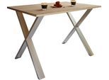 Esstisch VCM "Premium Holz Esstisch Küchentisch Xona X 110x80", braun (silber, sonoma, eiche), B:110cm T:80cm, Tische, Esstisch