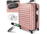 KESSER® Reisekoffer Hartschalen-Koffer Inkl. Kofferwaage + Gepäckanhänger Trolley Gepäck Rollkoffer Zahlenschloss 4 Rollen ABS-Hartschale Teleskopgriff