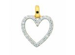 Kettenanhänger ADELIA´S "Herzanhänger 333 Gold ( 8K ) mit Zirkonia", transparent (silber), Schmuckanhänger, Damen, mit Zirkonia, Gold, Kettenanhänger, Goldanhänger Herz