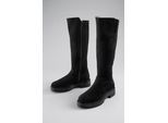 Stiefel ANISTON SHOES, Damen, Gr. 39, Normalschaft, schwarz, Velourslederimitat, Schuhe Stiefel, Stretch-Stiefel mit Innen-Reißverschluss