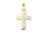 Kettenanhänger ADELIA´S "Kreuzanhänger 333 Gold ( 8K ) mit Zirkonia", silber, Schmuckanhänger, Damen, mit Zirkonia, Gold, Kettenanhänger, Goldanhänger Kreuz