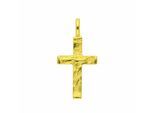 Kettenanhänger ADELIA´S "Kreuzanhänger 585 Gold ( 14K )", gold, Schmuckanhänger, Damen, Gold, Kettenanhänger, Goldanhänger Kreuz