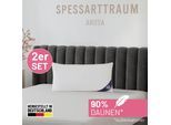 3-Kammer-Kopfkissen SPESSARTTRAUM "Arosa Sparset", weiß, B:40cm L:80cm, Bezug Außenkissen: 100% Baumwolle. Füllung Außenkammer: 90% Daunen, 10% Federn. Füllung Innenkammer: 100% Federn, Kopfkissen, Kissen 40x80, 80x80 cm & weitere Größen