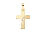 Kettenanhänger ADELIA´S "Kreuzanhänger 333 Gold ( 8K ) mit Zirkonia", gold, Schmuckanhänger, Damen, mit Zirkonia, Gold, Kettenanhänger, Goldanhänger Kreuz