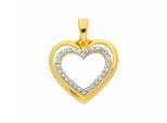 Kettenanhänger ADELIA´S "Herzanhänger 333 Gold ( 8K ) mit Zirkonia", silber, Schmuckanhänger, Damen, mit Zirkonia, Gold, Kettenanhänger, Goldanhänger Herz