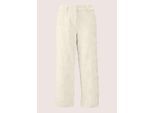 Culotte MADELEINE "Hose Weite Bügelfaltenhose mit Stickerei", Damen, Gr. 38, N + K Gr, weiß (perlweiß), Obermaterial: 75% Baumwolle CO. 25% Polyester PES., Modern, normal, Hosen Culotte
