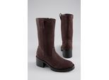 Stiefel ANISTON SHOES, Damen, Gr. 41, Normalschaft, braun (dunkelbraun), Velourslederimitat, Basic, Schuhe Stiefel, Klassik-Boots mit Innen-Reißverschluss