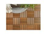 Terrassenfliese, Teak, Metall, Kunststoff, Holzwerkstoff, 30x2.4x30 cm, SGS-geprüft, formstabil, witterungsbeständig, UV-beständig, lichtunempfindlich, Gartenzubehör, Terrassenboden & Balkonbodenbelag, Terrassenfliesen