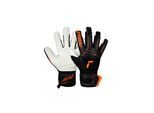 Torwarthandschuhe REUSCH "Attrakt Advance", Damen, Gr. 11, schwarz (schwarz, orange), 36% Synthetik, 30% Polyester, 25% Latex, 9% Polypropylen, Handschuhe, mit maximaler Sicherheit für die Finger