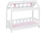 Puppenbett CHIC2000 "Stars Grey", grau (stars grau), Puppenmöbel, KinderB:25cm H:54cm T:25cm, MDF, Polyester, mit Bettdecke und Kopfkissen, B:25cm H:54cm T:25cm