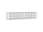 VidaXL Outdoor-Hundezwinger Stahl mit Dach schwarz 8,8 m, 2,2 m, 1,8 m