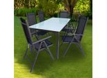 Gardenson , Metall, Glas, Textil , rechteckig , Stühle klappbar , Gartenmöbel, Gartenmöbel-Sets, Gartengarnituren