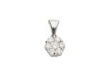Kettenanhänger ADELIA´S "Anhänger 585 Weißgold ( 14K ) mit 7 Brillanten ( 0,13 ct )", silber, Schmuckanhänger, Damen, 0,13 VVS = sehr sehr kleine Einschlüsse, Gold, Kettenanhänger, Goldanhänger