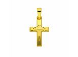 Kreuzkette ADELIA´S "Halskette - Kreuzkette mit Kreuz Anhänger aus 333 Gold", gold, Halsketten, Damen, Gelbgold 333 Gold, Gelbgold 333, Gold, Kreuzkette, Schmuckset mit bis 45 cm stufenlos verstellbarer 925 Silber Halskette