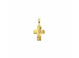 Kreuzkette ADELIA´S "Halskette - Kreuzkette mit Kreuz Anhänger mit Zirkonia aus 585", gold, Halsketten, Damen, Gelbgold 585 Gold, Gelbgold 585, Gold, Kreuzkette, Schmuckset mit bis 45 cm stufenlos verstellbarer 925 Silber Halskette