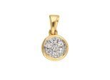 Kettenanhänger ADELIA´S "Anhänger 585 Gold ( 14K ) mit 7 Diamanten ( 0,06 ct )", silber, Schmuckanhänger, Damen, 0,06 VVS = sehr sehr kleine Einschlüsse, Gold, Kettenanhänger, Goldanhänger