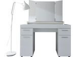 Schminktisch HOME AFFAIRE "Avena", weiß, weiß, weiß, B:120cm H:76cm T:41cm, Tische, Schminktisch, inkl. Spiegel