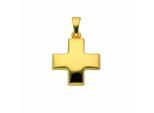Kreuzkette ADELIA´S "Halskette - Kreuzkette mit Kreuz Anhänger aus 333 Gold", gold, Halsketten, Damen, Gelbgold 333 Gold, Gelbgold 333, Gold, Kreuzkette, Schmuckset mit bis 45 cm stufenlos verstellbarer 925 Silber Halskette