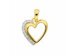 Herzkette ADELIA´S "Halskette - Herzkette mit Anhänger Herz mit Zirkonia aus 333", gold, Halsketten, Damen, Gelbgold 333 Gold, Gelbgold 333, Gold, Herzkette, Schmuckset mit bis 45 cm stufenlos verstellbarer 925 Silber Halskette