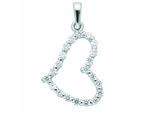 Kettenanhänger ADELIA´S "Herzanhänger 333 Weißgold ( 8K ) mit Zirkonia", silber, Schmuckanhänger, Damen, mit Zirkonia, Gold, Kettenanhänger, Goldanhänger Herz