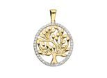 Kettenanhänger ADELIA´S "Anhänger Baum des Lebens 333 Gold ( 8K ) mit Zirkonia", silber, Schmuckanhänger, Damen, mit Zirkonia, Gold, Kettenanhänger, Goldanhänger Lebensbaum