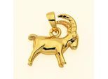 Kette mit Anhänger ADELIA´S "Damen & Herren 585 Gold Sternzeichen Anhänger Steinbock", gold, Halsketten, Damen, Gold, Schmuckset - Set mit Halskette