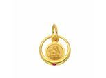 Kette mit Anhänger ADELIA´S "Damen 333 Gold Anhänger Taufring mit Rubin Ø 10,1 mm", rot, Halsketten, Damen, Gold, Schmuckset - Set mit Halskette