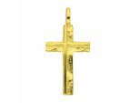 Kreuzkette ADELIA´S "Halskette - Kreuzkette mit Kreuz Anhänger aus 333 Gold", gold, Halsketten, Damen, Gelbgold 333 Gold, Gelbgold 333, Gold, Kreuzkette, Schmuckset mit bis 45 cm stufenlos verstellbarer 925 Silber Halskette