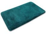 Badematte HOMIE LIVING "Porto Azzurro", blau (petrol grün), H:30mm, Polyester, Badematten, Badematte, Badteppich, uni, rechteckig & rund, waschbar, Badezimmerteppich