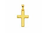 Kreuzkette ADELIA´S "Halskette - Kreuzkette mit Kreuz Anhänger aus 585 Gold", gold, Halsketten, Damen, Gelbgold 585 Gold, Gelbgold 585, Gold, Kreuzkette, Schmuckset mit bis 45 cm stufenlos verstellbarer 925 Silber Halskette