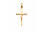 Kreuzkette ADELIA´S "Halskette - Kreuzkette mit Kreuz Anhänger Korpus aus 375 Gold", gold, Halsketten, Damen, Gelbgold 375 Gold, Gelbgold 375, Gold, Kreuzkette, Schmuckset mit bis 45 cm stufenlos verstellbarer 925 Silber Halskette
