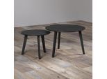 Couchtisch HOME AFFAIRE "Ronda", esche schwarz, schwarz, esche schwarz, B:70cm H:45cm T:70cm, Tische, Couchtisch, Beistelltische mit Massivholzfüßen - Maße (B/T/H) 50-70/39-45/50-70 cm