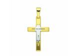 Kreuzkette ADELIA´S "Halskette - Kreuzkette mit Kreuz Anhänger aus 585 Gold", gold, Halsketten, Damen, Gelbgold 585 Gold, Gelbgold 585, Gold, Kreuzkette, Schmuckset mit bis 45 cm stufenlos verstellbarer 925 Silber Halskette