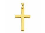 Kreuzkette ADELIA´S "Halskette - Kreuzkette mit Kreuz Anhänger aus 333 Gold", gold, Halsketten, Damen, Gelbgold 333 Gold, Gelbgold 333, Gold, Kreuzkette, Schmuckset mit bis 45 cm stufenlos verstellbarer 925 Silber Halskette