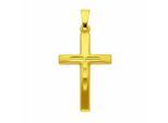 Kreuzkette ADELIA´S "Halskette - Kreuzkette mit Kreuz Anhänger aus 333 Gold", gold, Halsketten, Damen, Gelbgold 333 Gold, Gelbgold 333, Gold, Kreuzkette, Schmuckset mit bis 45 cm stufenlos verstellbarer 925 Silber Halskette