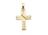 Kettenanhänger ADELIA´S "Kreuzanhänger 333 Gold ( 8K ) mit Zirkonia", gold, Schmuckanhänger, Damen, mit Zirkonia, Gold, Kettenanhänger, Goldanhänger Kreuz